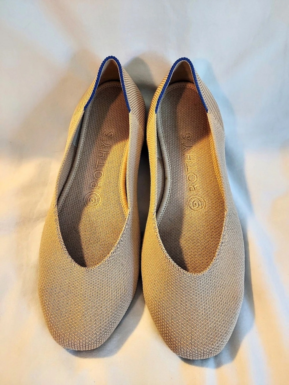 Rothy’s The Flat in Ecru Knit Round Toe Ballet Flats - Size 6.5